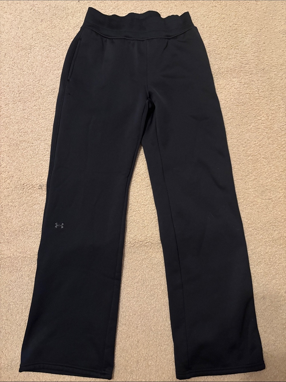 Under Armour Women’s Black Track Joggers with Yellow Accent